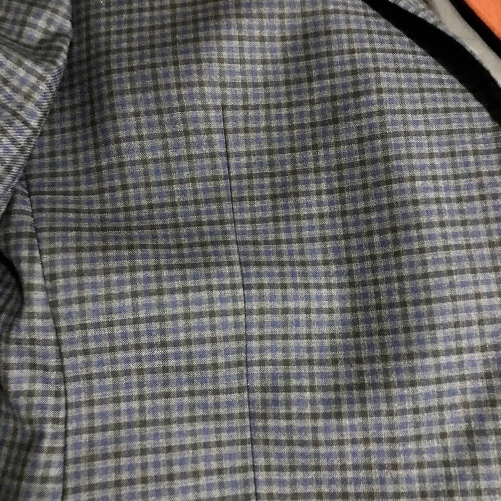 Hart Schaffner Marx Mens Micro Check Sport Coat Blazer Navy Grey Made in USA - Picture 2 of 4